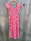 THML Red/white smocked maxi