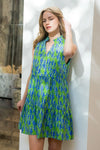 THML Blue/green mini dress