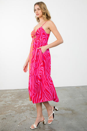 THML Colorblock Zebra stripe dress