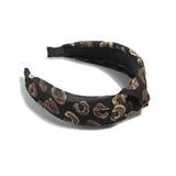 Knotted Black leopard headband