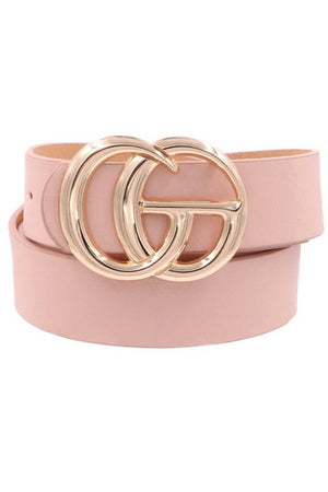 Faux leather belt with gold buckle