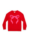 Shiraleah Pearl Bow Classic Sweatshirt, Red