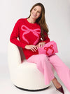 Shiraleah Pearl Bow Classic Sweatshirt, Red