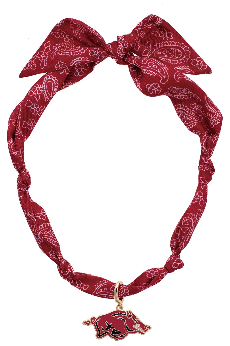 Arkansas Razorbacks Logo Bandana Scarf Necklace