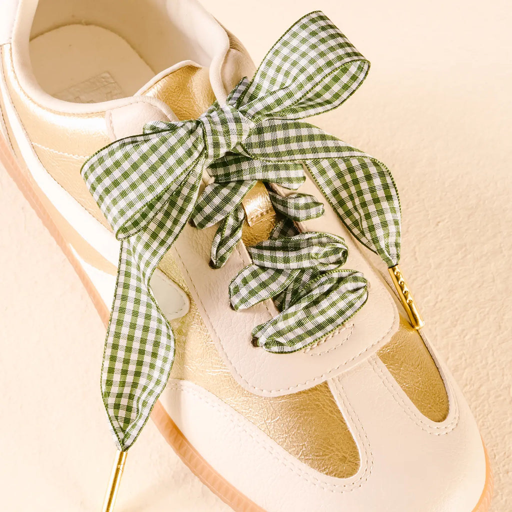 Step it up Laces Gingham Green