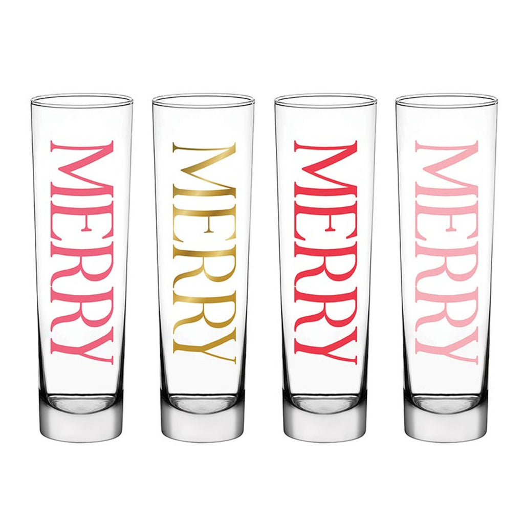 Merry Merry Champagne Flute Set of 4