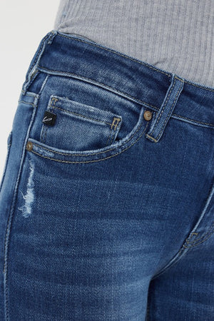 Mid rise ankle detail jeans