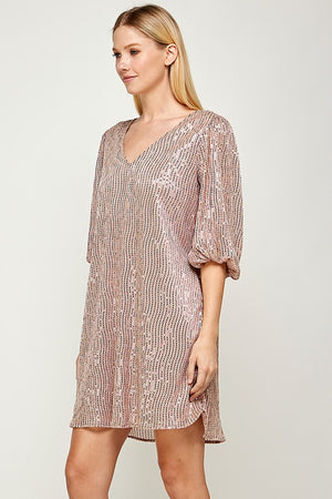 Rose Shimmer Dress