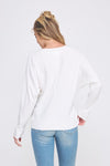 Vneck Front Seam Detail Long Sleeve Top