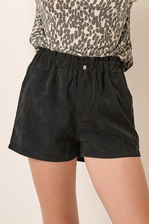 Corduroy Paper bag shorts