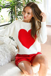 Heart Cable Knit detail sweater