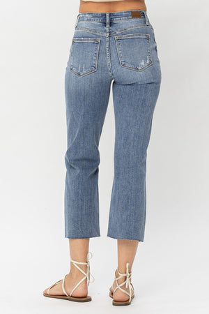 Judy Blue Destroy Crop Wide Leg Jeans