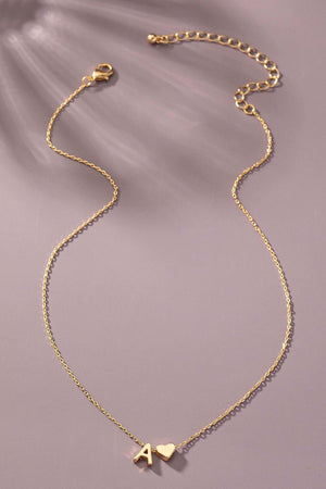 Mini Initial with Heart Necklace