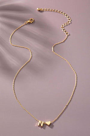 Mini Initial with Heart Necklace