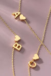 Mini Initial with Heart Necklace