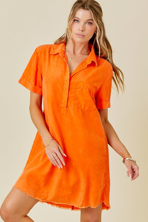 Washed shirt dress