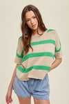 Boxy stripe lightweight sweater