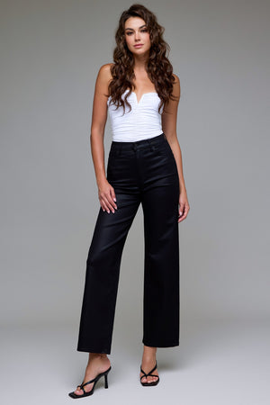 Hidden Black Coated Dad Pant