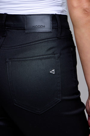 Hidden Black Coated Dad Pant