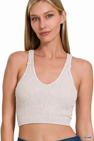 Washed Ribbed cami w/ bra pads