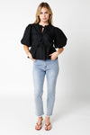 Alice short sleeve front tie blouse