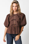 Alice short sleeve front tie blouse