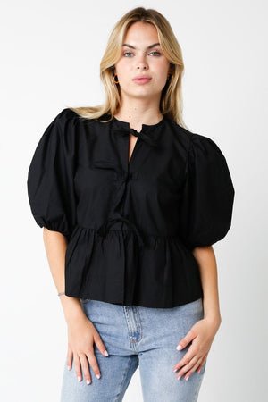 Alice short sleeve front tie blouse