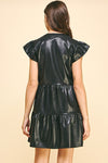 Tiered pleather dress