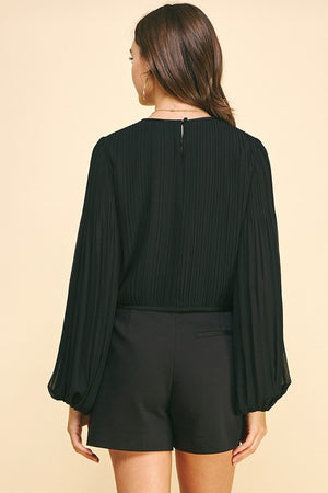 Pleated Bubble Blouse