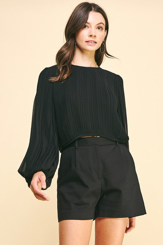 Pleated Bubble Blouse FINAL SALE