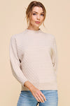 Soft Herringbone Mock Neck