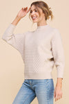 Soft Herringbone Mock Neck