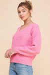 Soft Cloud Pique V Neck Sweater