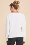 Soft Cloud Pique V Neck Sweater