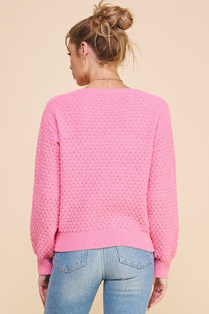 Soft Cloud Pique V Neck Sweater