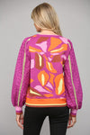 Contrast Orchid Bloom Sweater