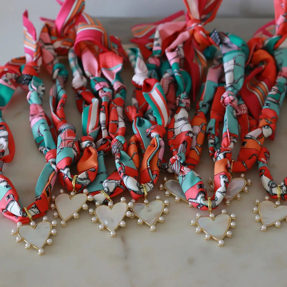Scarlet Heart Scarf Necklace