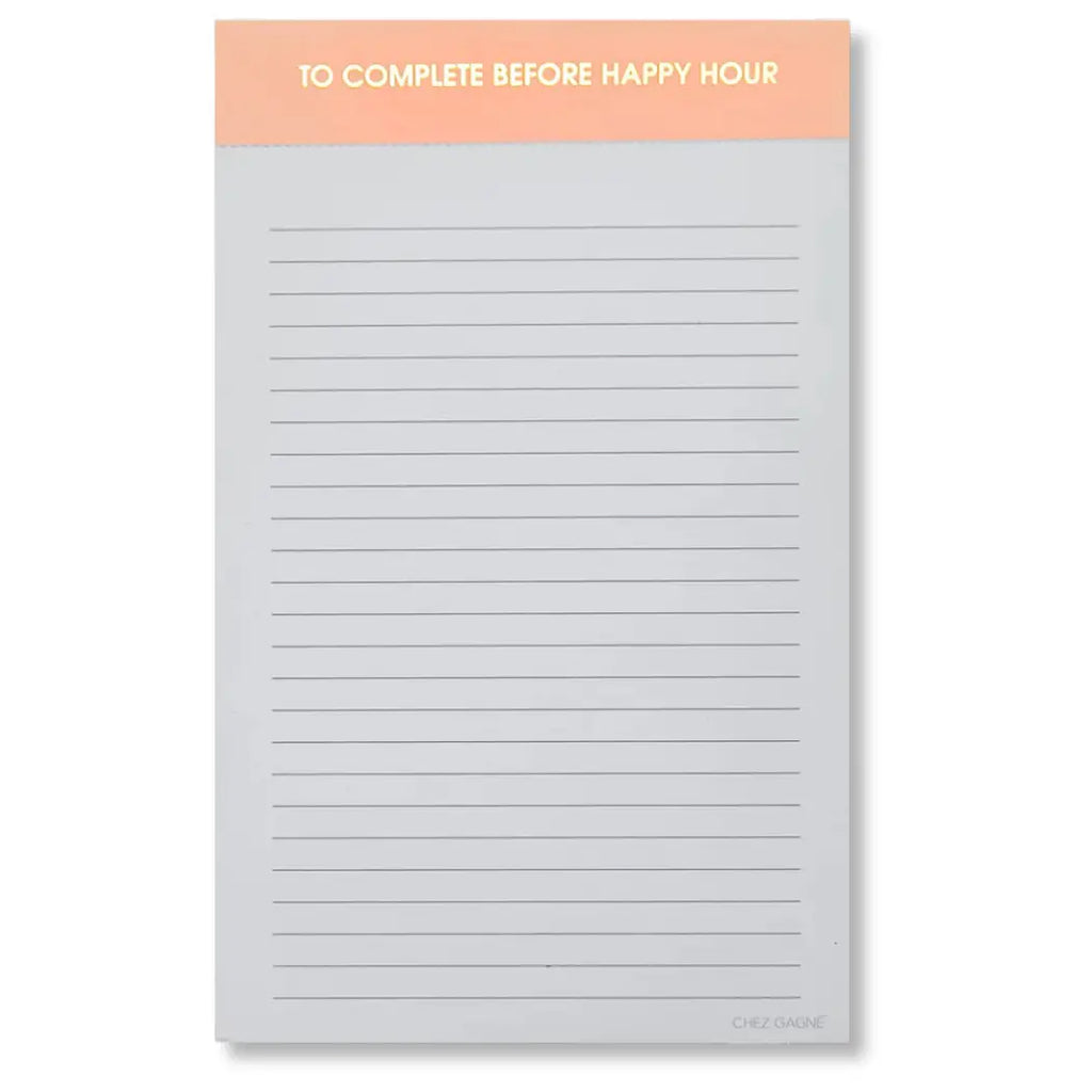 To Complete Before Happy Hour Notepad - Lined Notepad