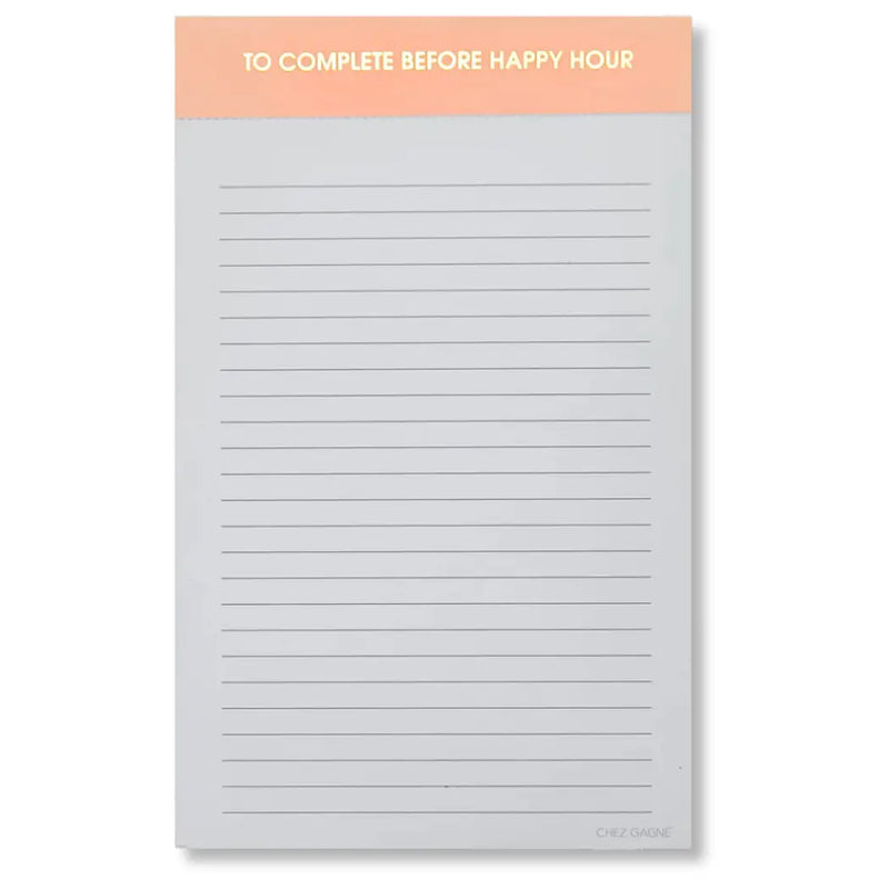 To Complete Before Happy Hour Notepad - Lined Notepad