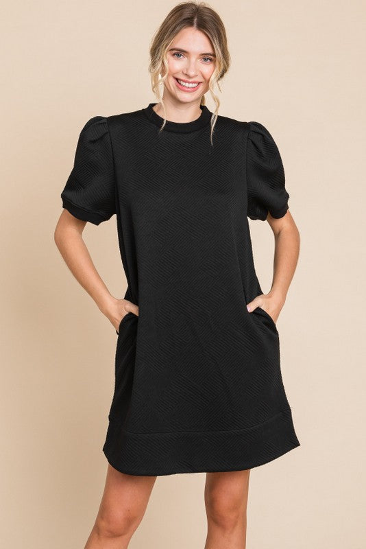 Gabby textured dress w/ pockets