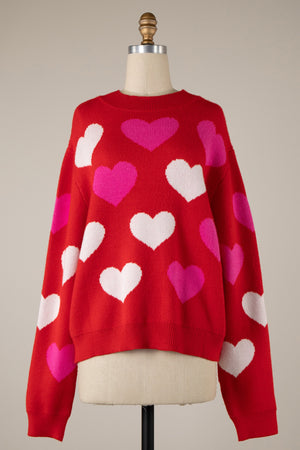 Heart Mock Neck Sweater FINAL SALE