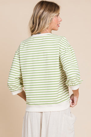 Becky Stripe top with band detail