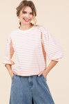 Becky Stripe top with band detail