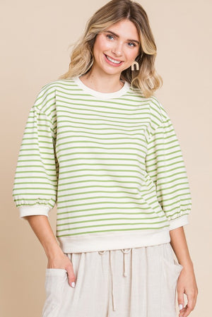 Becky Stripe top with band detail