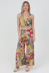 Tropical wide leg pants w/ open detail