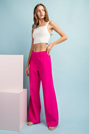 Wide leg front seam detail pants