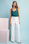 Wide leg front seam detail pants