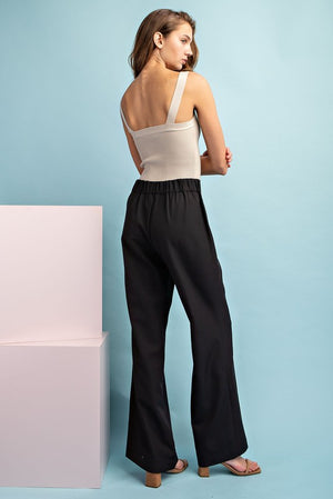 Wide leg front seam detail pants