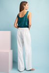 Wide leg front seam detail pants