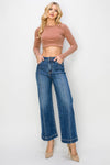 Risen Crop Front Seam Jeans
